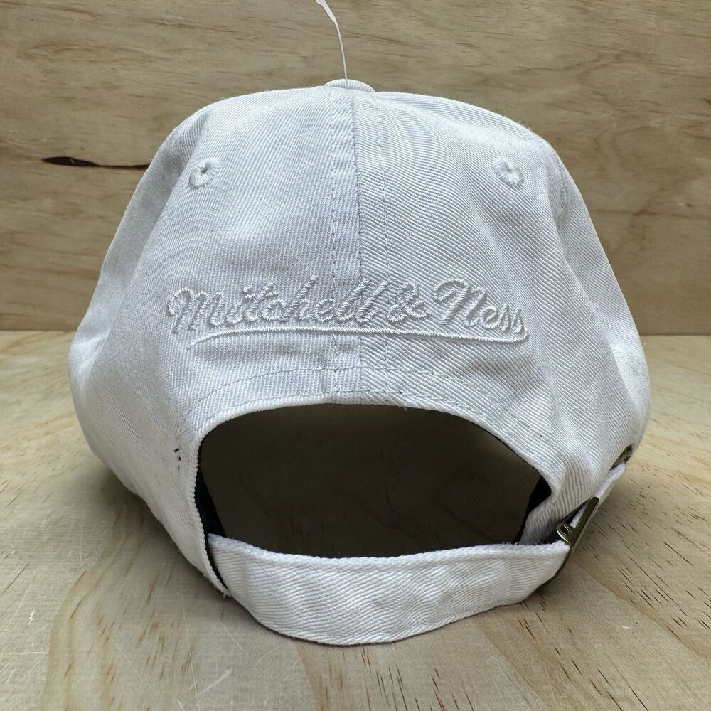 New Mitchell Ness Blank Basic Dad Hat Cap White A… - image 3